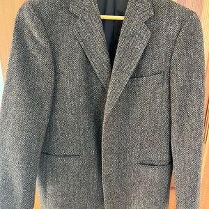 Classic Gray Herringbone Men's Blazer